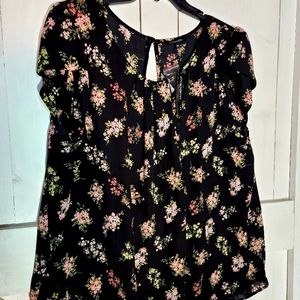 Women’s Papermoon 2x Plus size Floral Blouse polyester